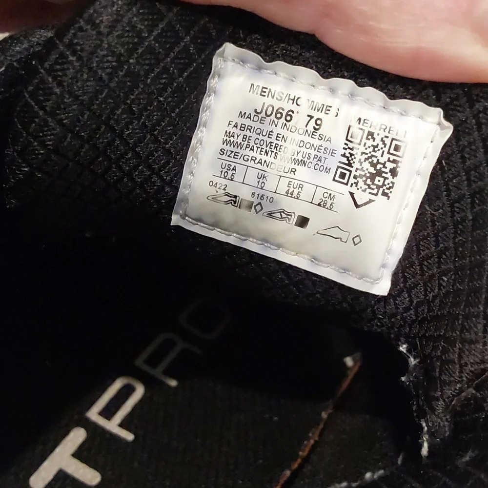 Merrell Men's Moab Speed hiking shoes black & brown with orange laces Sz 10.5 - Picture 7 of 11